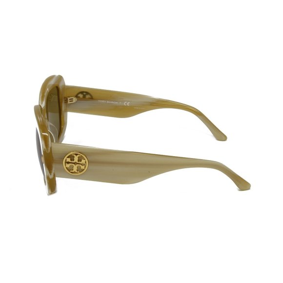 Tory Burch Sunglasses Women\'s Square TY7170U 189073 Ivory Horn 51mm NEW! main image 5